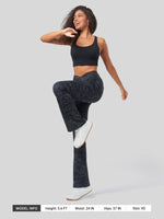 Women's Fleece Crossover Flared Leggings_