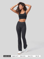 Women's Fleece Crossover Flared Leggings_