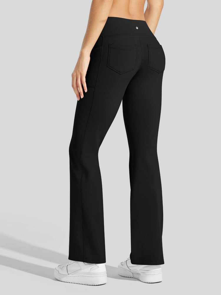 Women's Fleece Crossover Flared Leggings_