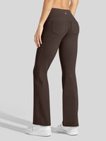 Women's Fleece Crossover Flared Leggings_