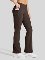 Women's Fleece Crossover Flared Leggings_