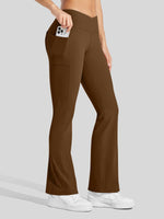 Women's Fleece Crossover Flared Leggings_