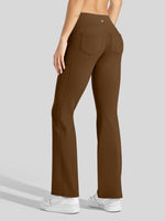 Women's Fleece Crossover Flared Leggings_