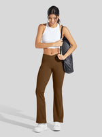 Women's Fleece Crossover Flared Leggings_