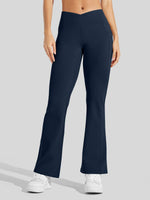 Women's Fleece Crossover Flared Leggings_