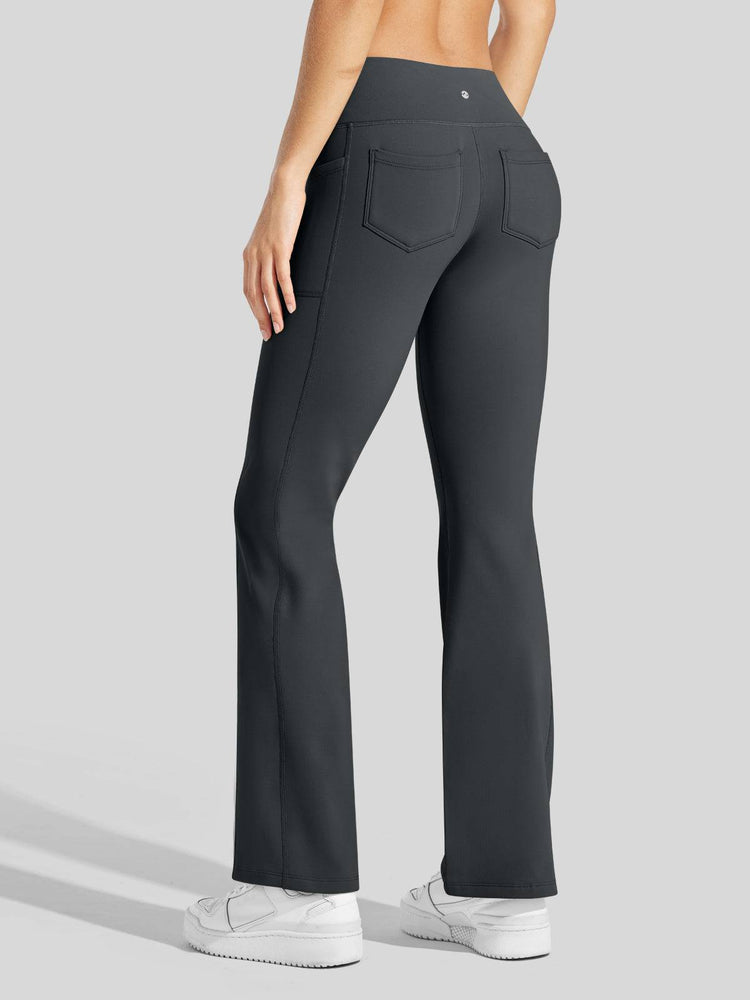 Women's Fleece Crossover Flared Leggings_
