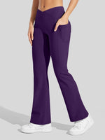 Women's Fleece Crossover Flared Leggings_