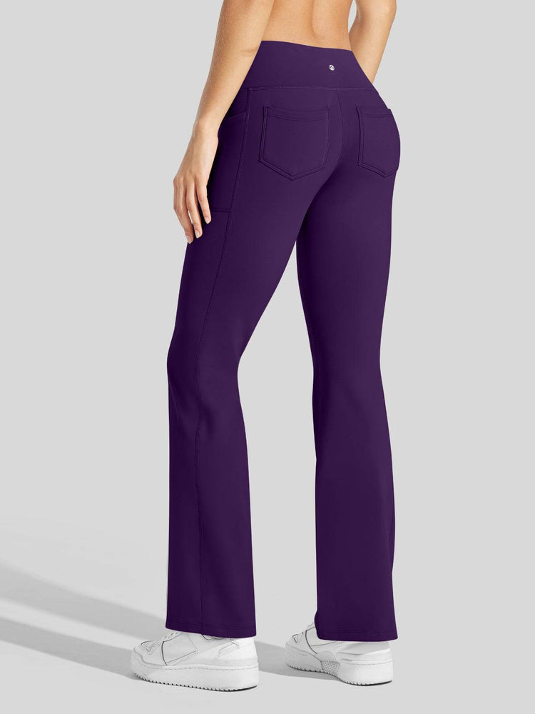 Women's Fleece Crossover Flared Leggings_