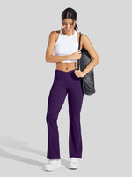 Women's Fleece Crossover Flared Leggings_