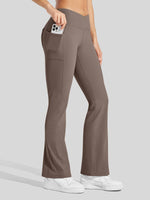 Women's Fleece Crossover Flared Leggings_