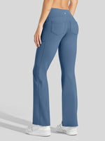 Women's Fleece Crossover Flared Leggings_