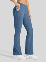 Women's Fleece Crossover Flared Leggings_