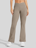 Women's Fleece Crossover Flared Leggings_