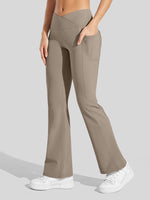 Women's Fleece Crossover Flared Leggings_