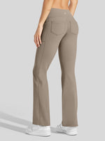 Women's Fleece Crossover Flared Leggings_