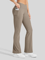 Women's Fleece Crossover Flared Leggings_