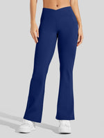 Women's Fleece Crossover Flared Leggings_