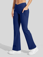 Women's Fleece Crossover Flared Leggings_