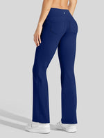Women's Fleece Crossover Flared Leggings_