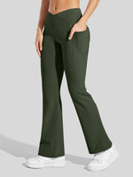 Women's Fleece Crossover Flared Leggings_