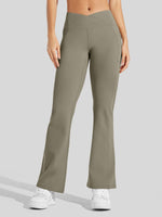 Women's Fleece Crossover Flared Leggings_