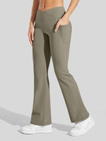 Women's Fleece Crossover Flared Leggings_