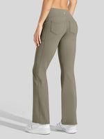 Women's Fleece Crossover Flared Leggings_