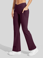 Women's Fleece Crossover Flared Leggings_