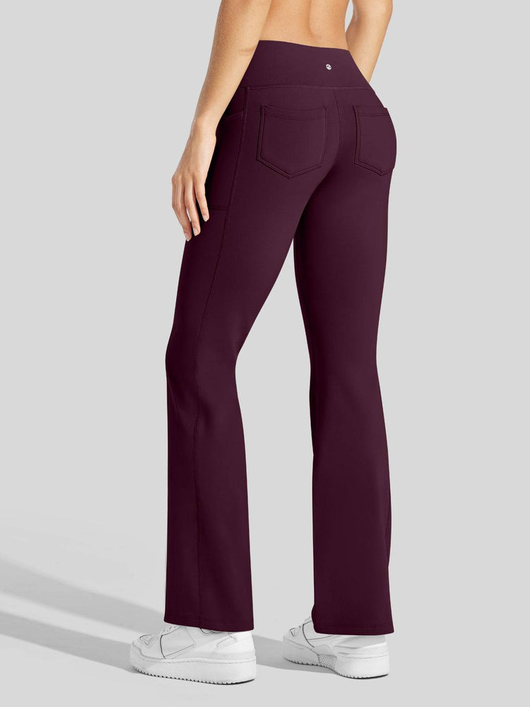 Women's Fleece Crossover Flared Leggings_