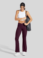 Women's Fleece Crossover Flared Leggings_
