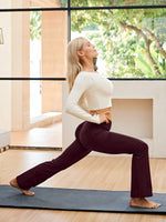 Women's Fleece Crossover Flared Leggings_
