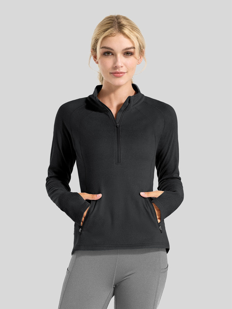 Willit Women's Fleece Half-Zip Pullover Sweatshirt Mid-layer 