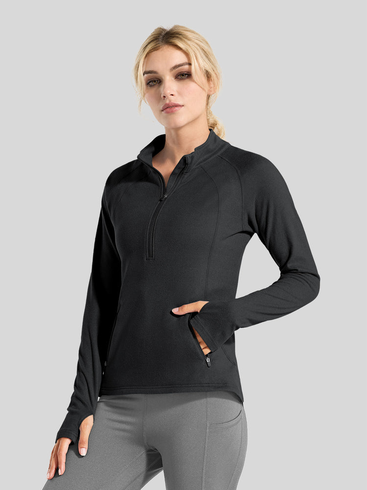 Willit Women's Fleece Half-Zip Pullover Sweatshirt Mid-layer 