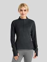 Willit Women's Fleece Half-Zip Pullover Sweatshirt Mid-layer 