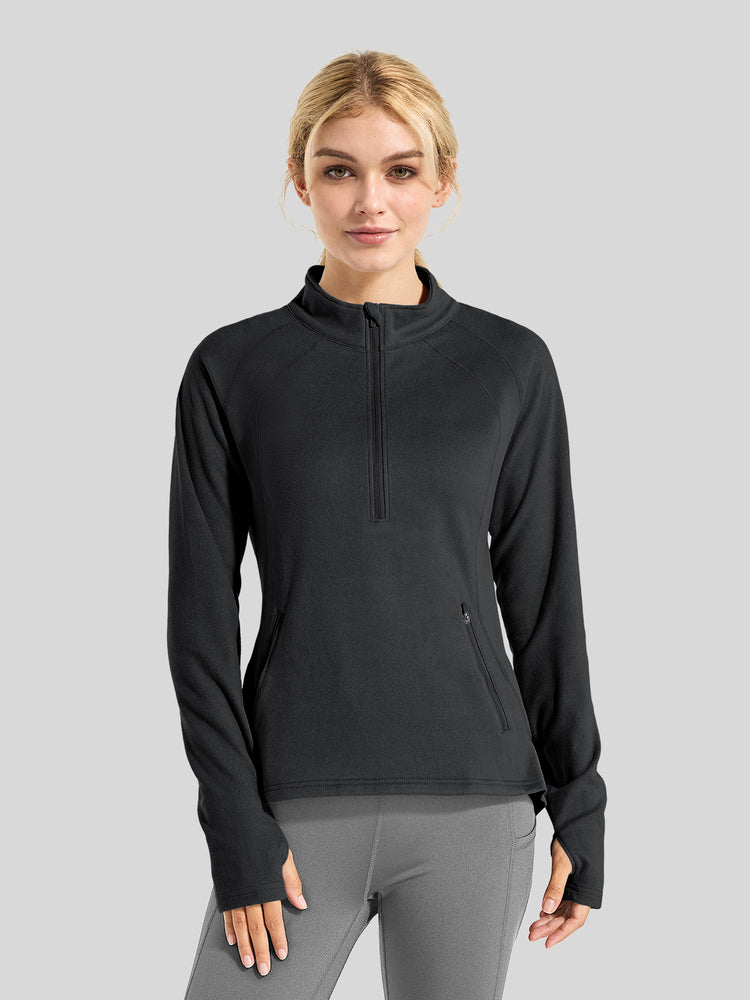 Willit Women's Fleece Half-Zip Pullover Sweatshirt Mid-layer 