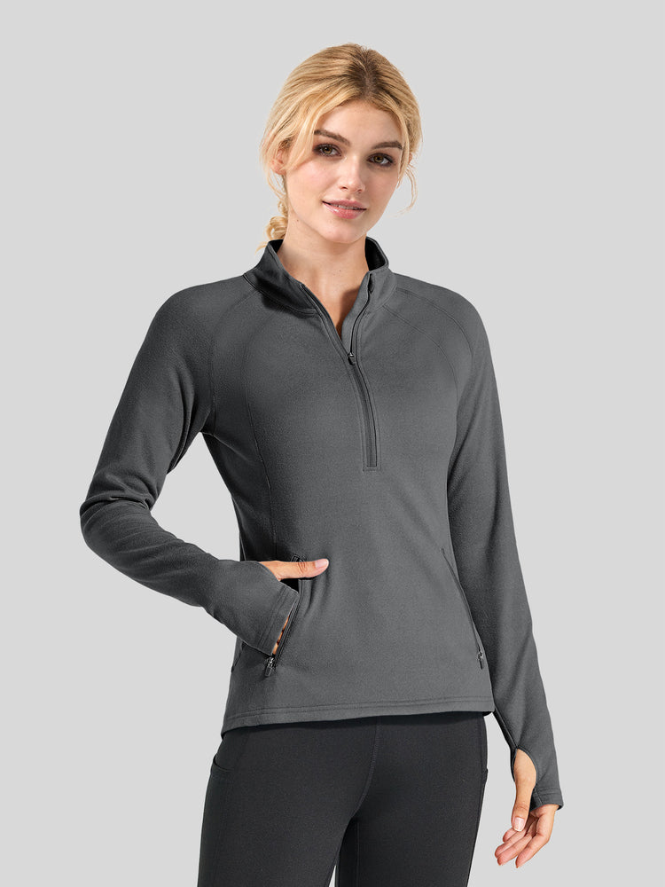 Willit Women's Fleece Half-Zip Pullover Sweatshirt Mid-layer 