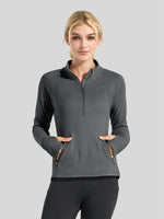 Willit Women's Fleece Half-Zip Pullover Sweatshirt Mid-layer 