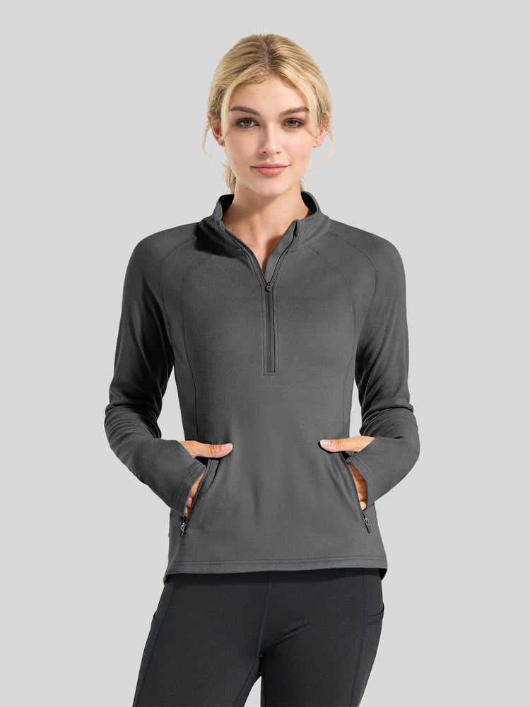 Willit Women's Fleece Half-Zip Pullover Sweatshirt Mid-layer 