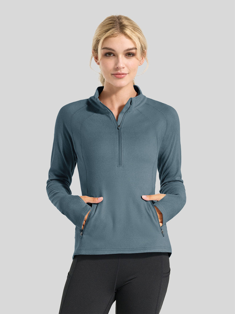 Willit Women's Fleece Half-Zip Pullover Sweatshirt Mid-layer 