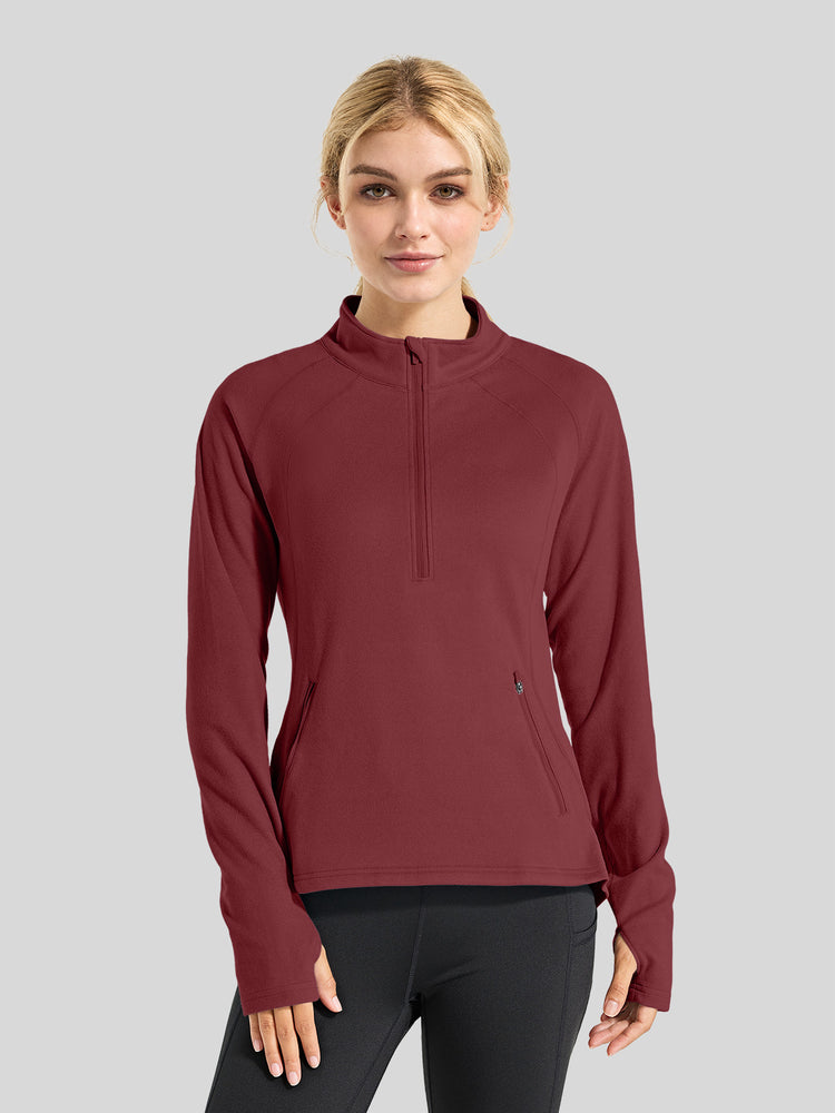 Willit Women's Fleece Half-Zip Pullover Sweatshirt Mid-layer 