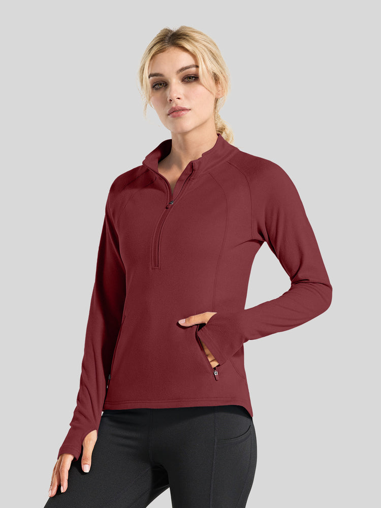 Willit Women's Fleece Half-Zip Pullover Sweatshirt Mid-layer 