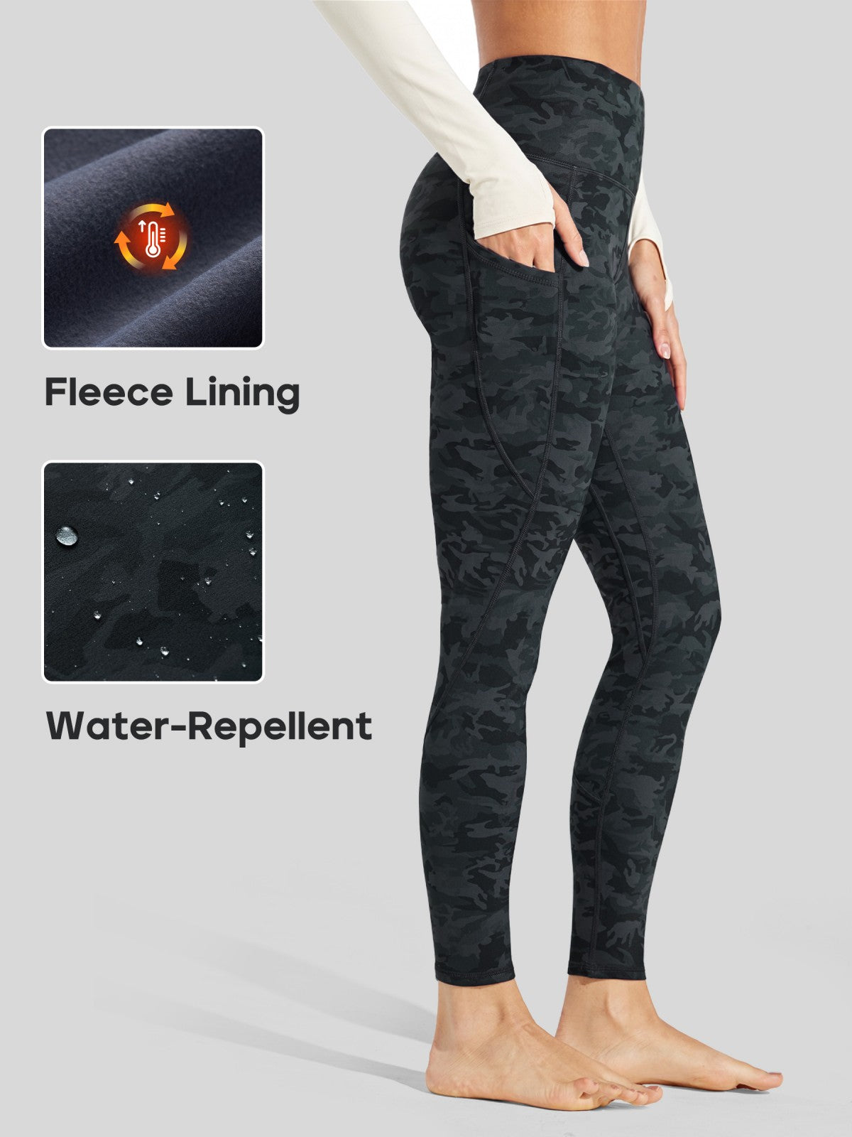 Willit Women_s Fluffy Fleece Lined Leggings 