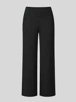 women's wide-leg cropped pants with a high waistband and side pockets 