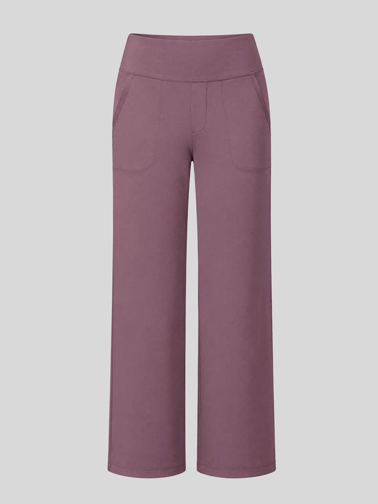 women's wide-leg cropped pants with a high waistband and side pockets 