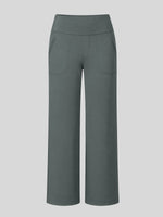 women's wide-leg cropped pants with a high waistband and side pockets 