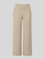 women's wide-leg cropped pants with a high waistband and side pockets 