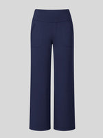 women's wide-leg cropped pants with a high waistband and side pockets 