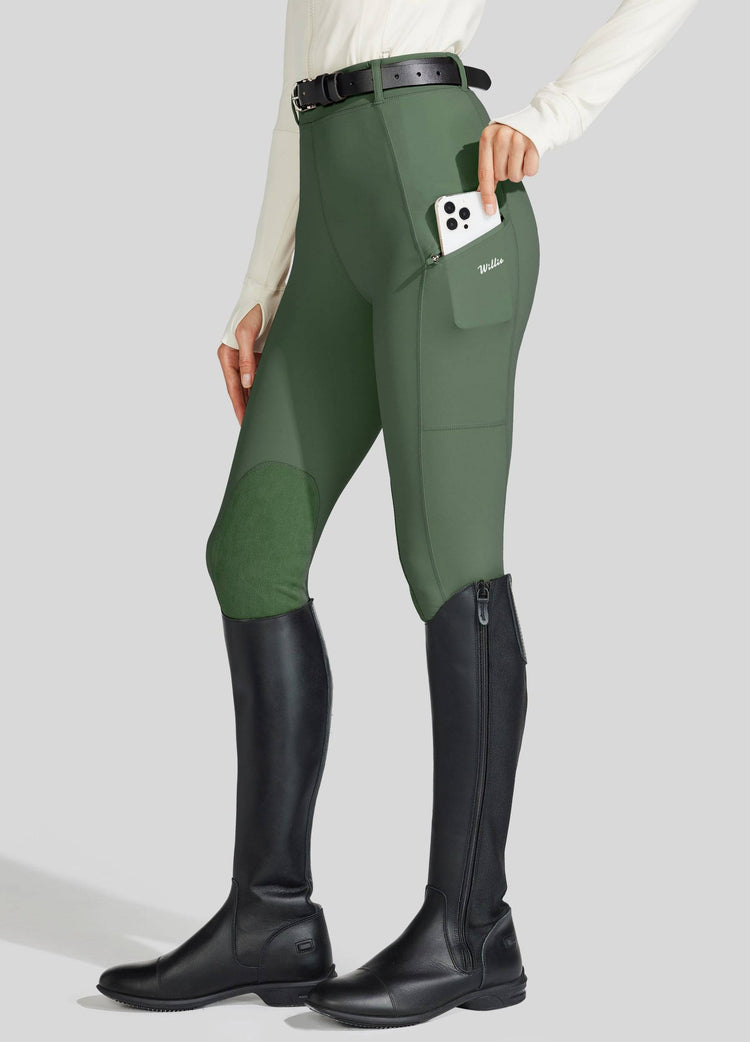 Willit Women's Horse Riding Pants Knee-Patch 