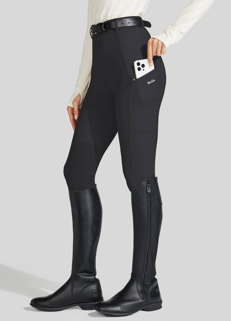 Willit Women's Horse Riding Pants Knee-Patch 