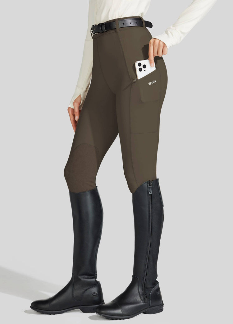 Willit Women's Horse Riding Pants Knee-Patch 